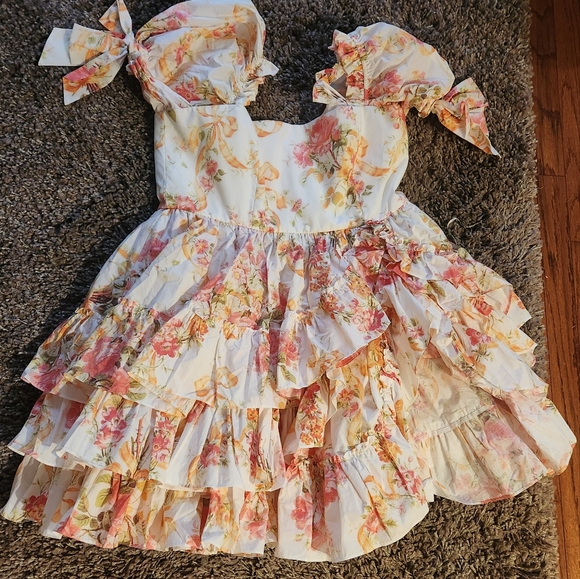 Fanciful Doll liaisons lined cotton tiered dress NWOT - Picture 7 of 8
